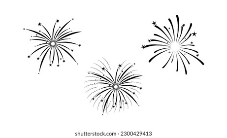 Vector set of fireworks, high quality