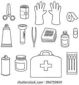 vector set of first aid kit