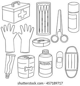 vector set of first aid kit