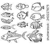 vector set of fish