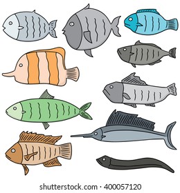 vector set of fish