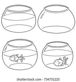 vector set of fish bowl