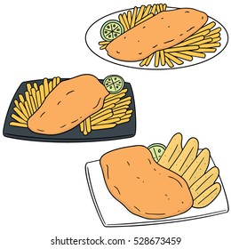 vector set of fish and chips