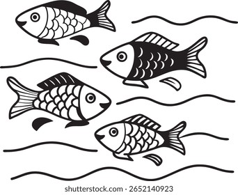 vector set of fish design