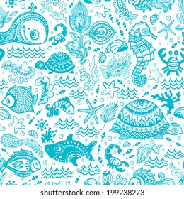 Vector set of fish and shells for your business