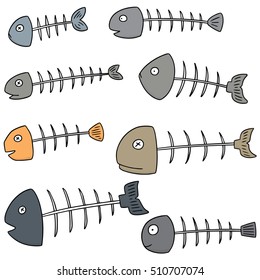 vector set of fishbone