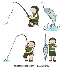 vector set of fishing