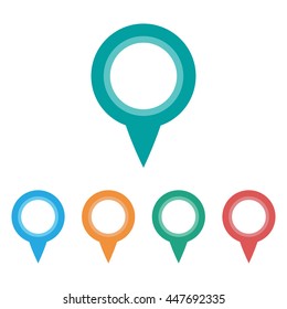 vector set of five colorful location points