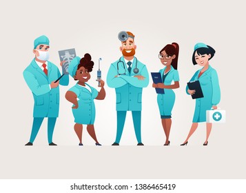 Vector Set of Five Medical Specialists.