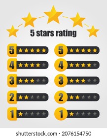 Vector set for five star rating