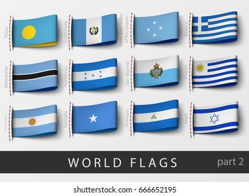 Vector set of flag labels of all countries