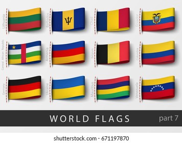 Vector Set Of Flag Labels Of All Countries