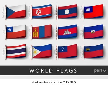 Vector set of flag labels of all countries