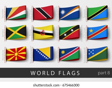 Vector set of flag labels of all countries