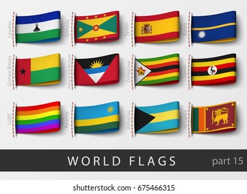 Vector set of flag labels of all countries