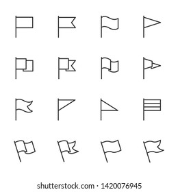 Vector set of flag line icons.