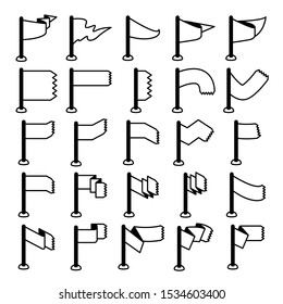 vector set of flag and pennant icons
