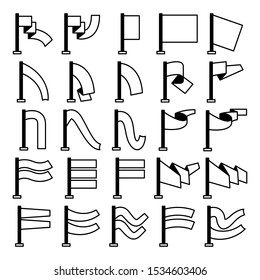 vector set of flag and pennant icons