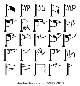 vector set of flag and pennant icons