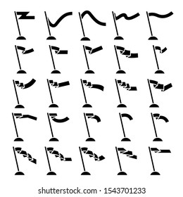 vector set of flag and pennant icons