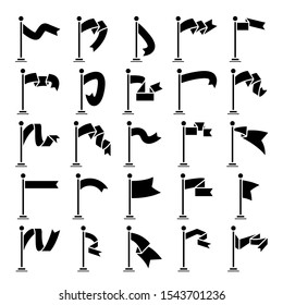 vector set of flag and pennant icons