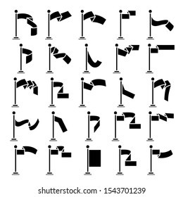vector set of flag and pennant icons