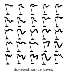 vector set of flag and pennant icons
