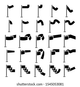 vector set of flag and pennant icons