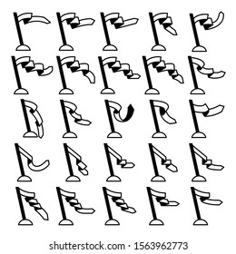 vector set of flag and pennant icons