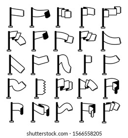 vector set of flag and pennant icons