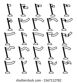 vector set of flag and pennant icons