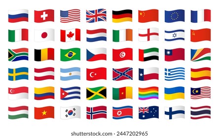 Vector set of flags of different countries for design