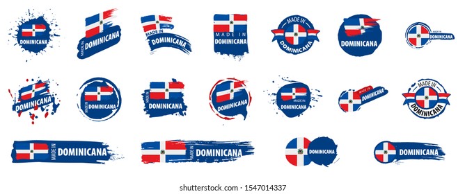 Vector set of flags of Dominicana on a white background