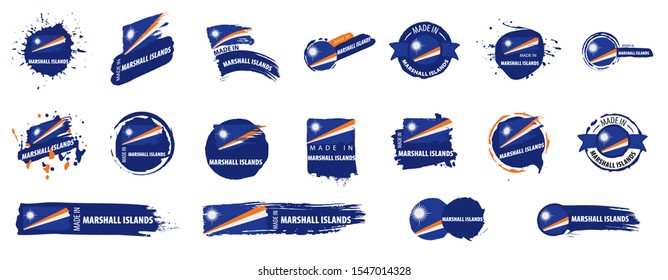 Vector set of flags of Marshall Islands on a white background