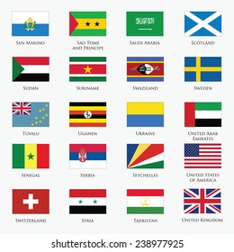 Vector set of Flags with official colors