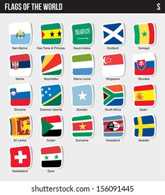 Vector set of Flags world sorted alphabetically. (S)