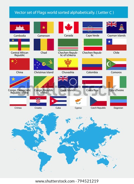 Vector Set Flags World Sorted Alphabetically Stock Vector Royalty Free 794521219 Shutterstock 5128