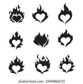 Vektorgrafik Flammensatz, Feuer Clipart