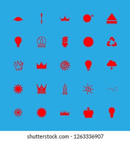  vector set. With flash, alien crown, and lamp icons in set
