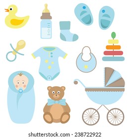 vector set of flat baby icons