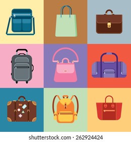 Vector set of flat bags