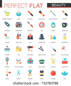Vector set of flat Beauty Cosmetic icons.