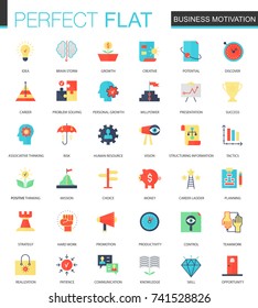 Vector set of flat Business motivation icons.