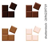 Vector Set of Flat Design Icons - Kinds of Chocolate