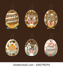Vector set of flat designed Easter icons. Easter design element.