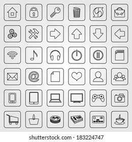 Vector set of flat icons for e-commerce website