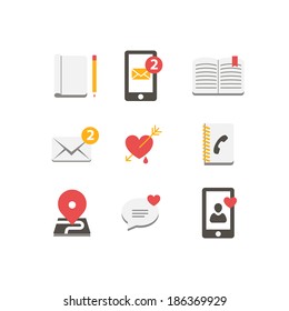 Vector set of flat icons for mobile phone