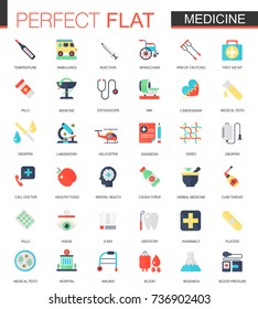 Vector Set Of Flat Medical And Healthcare Icons.