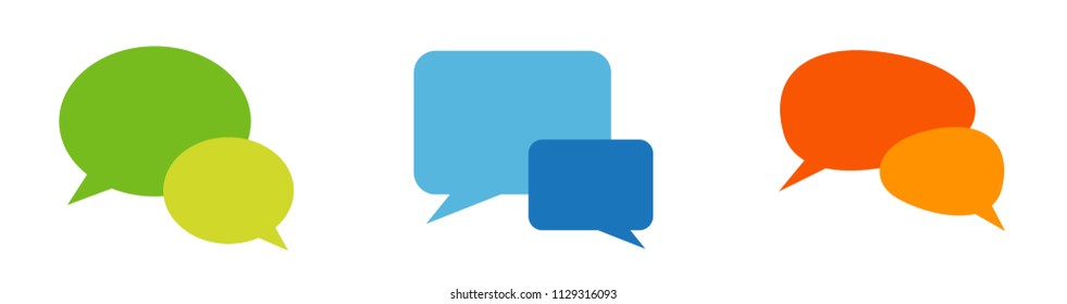 vector set of flat message bubbles show 
