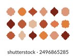 Vector set of flat mosque gates, doors and windows. Oriental style Islamic arches, labels, logo templates. Morocco inspired simple shapes. Indian architecture icons. Muslim frames. Lantern shapes